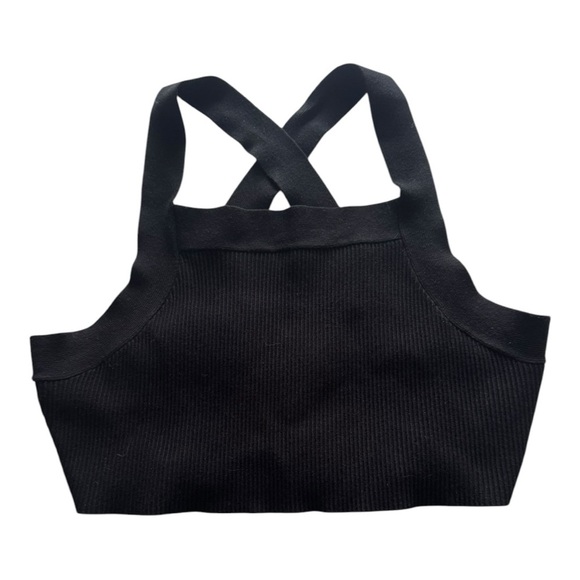 House of Harlow 1960 Black Ribbed Crop Top Size XL - Picture 1 of 4